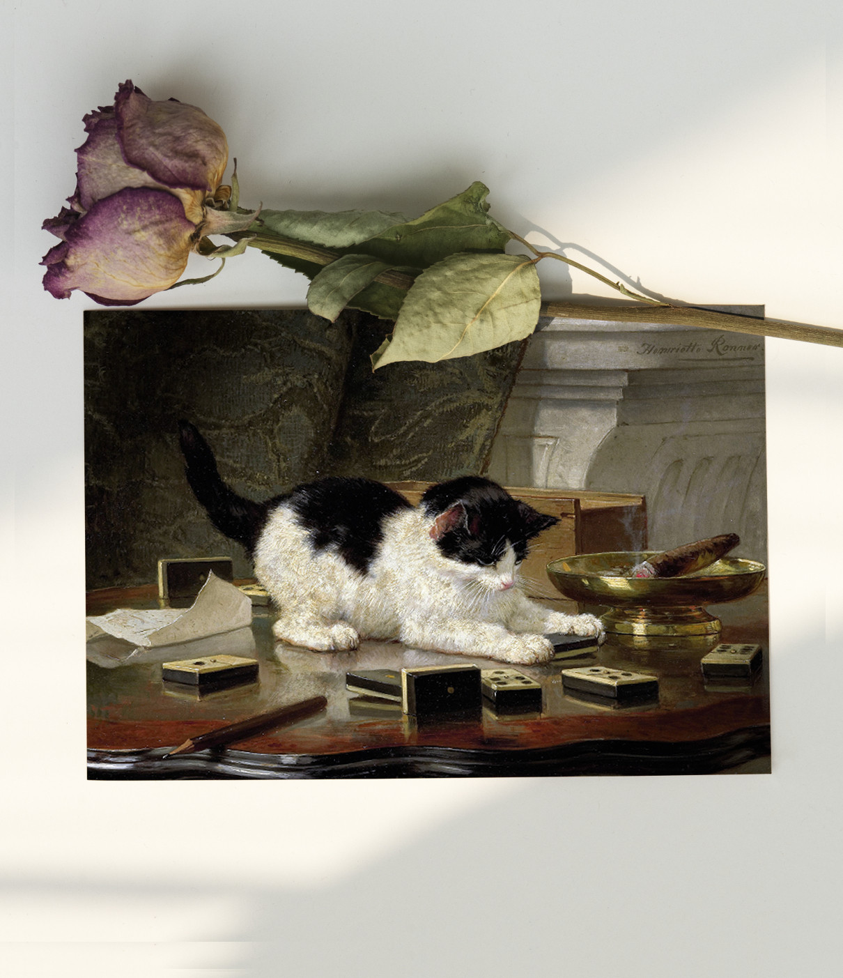 絵画 インテリア 額付( 黒 ) 油絵 F4-091418 可愛い子猫 志水俊介「可愛い2匹の子猫」 油絵 額縁外寸 46.0x40.0x6.0㎝ 絵
