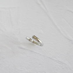 簡約叉形戒指，鋯石，不鏽鋼，銀 第3張的照片