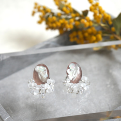 metallic bouquetアクセサリー クリア 透明感 シルバー ハンドメイド