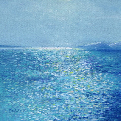 朝、優しい海 (パステル画 額付き） 絵画 takiyo 通販 17686559