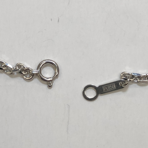 プラチナ Pt850 2.3mm幅 カットアズキネックレス 50cm ネックレス  