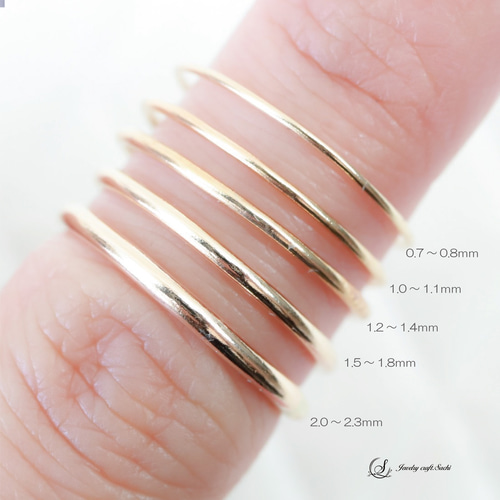 0.6mm 超極細マット ストレートリング 14kgf／ゴールド 華奢