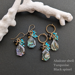 1点限定】レインボーフローライト×ハーキマーダイヤモンドピアス14kgf