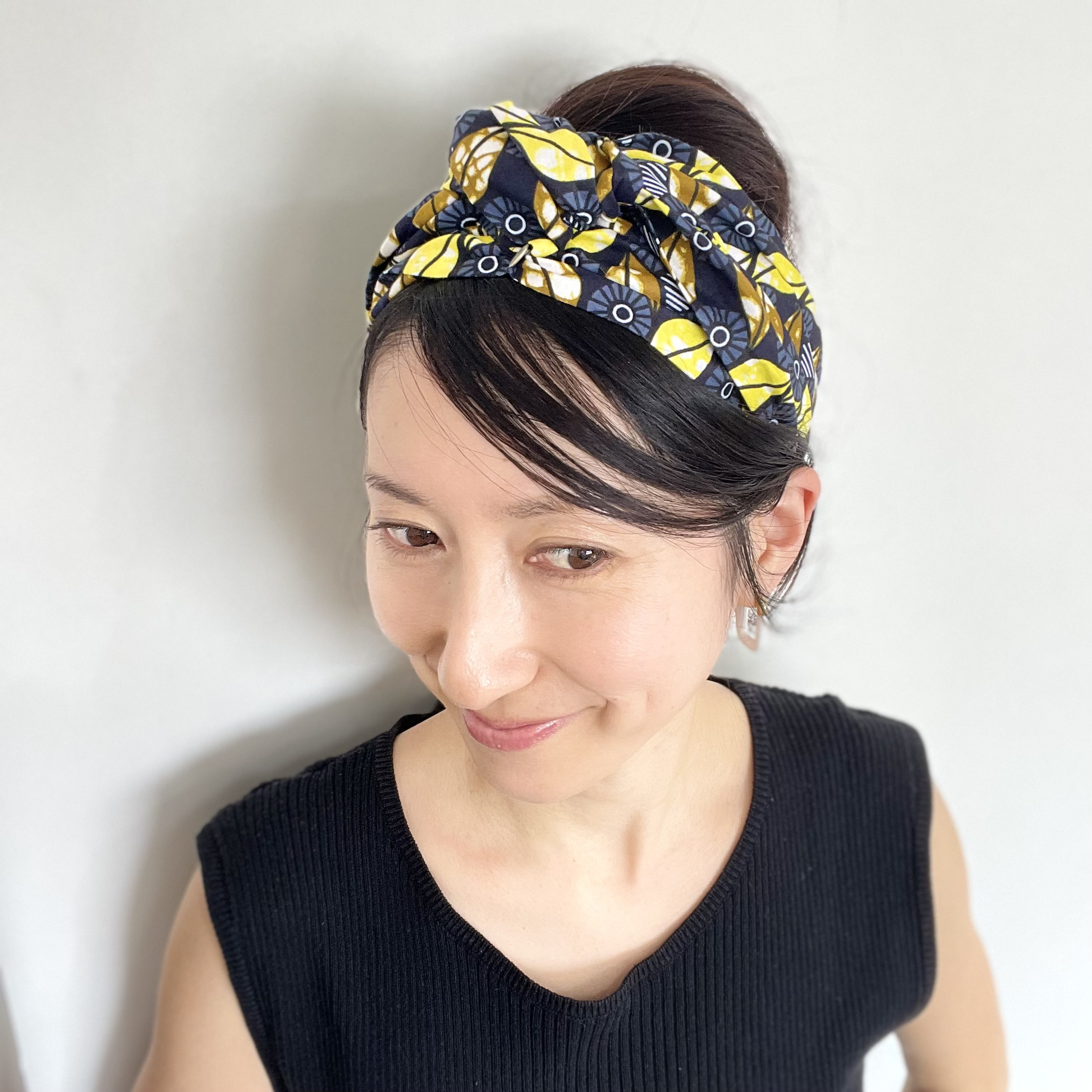 【アフリカ / バティック】ターバン風ヘアバンド◆LEAF