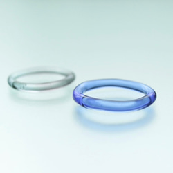 14･15号-ガラスのリング（ブルーグレー&ブルー） 3枚目の画像
