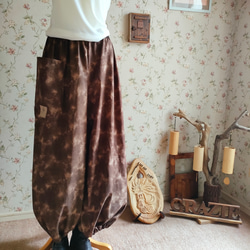 NEW YOGA  PANTS～uneven dyeing brown for tall ＆men's 2枚目の画像