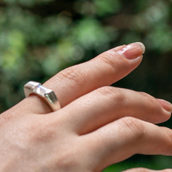 rectangle moonstone ring・レインボームーンストーンリング/送料無料 3枚目の画像