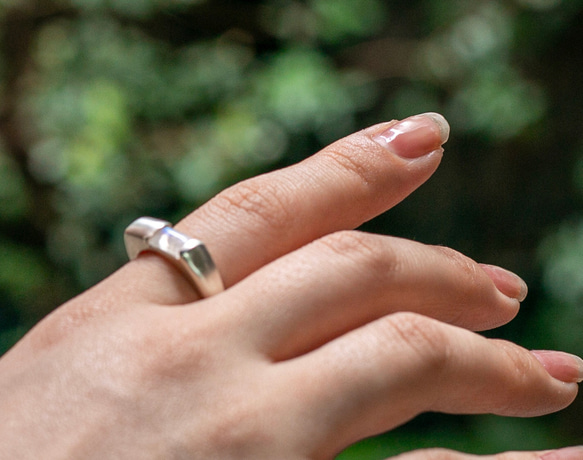 rectangle moonstone ring・レインボームーンストーンリング/送料無料 3枚目の画像