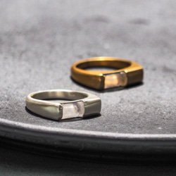 rectangle moonstone ring・レインボームーンストーンリング/送料無料 6枚目の画像