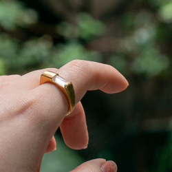 rectangle moonstone ring・レインボームーンストーンリング/送料無料 2枚目の画像