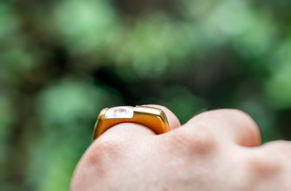 rectangle moonstone ring・レインボームーンストーンリング/送料無料 4枚目の画像