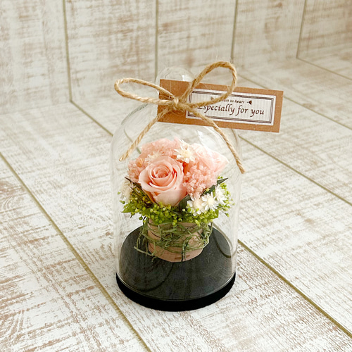 プリザーブドフラワー ドライフラワー ガラスドームアレンジ 母の日