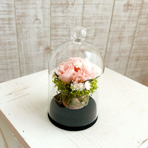 プリザーブドフラワー ドライフラワー ガラスドームアレンジ 母の日