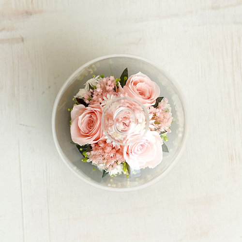 プリザーブドフラワー ドライフラワー ガラスドームアレンジ 母の日