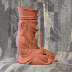 閻魔大王・陶器の仏像（赤） 5枚目の画像