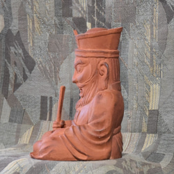 閻魔大王・陶器の仏像（赤） 3枚目の画像