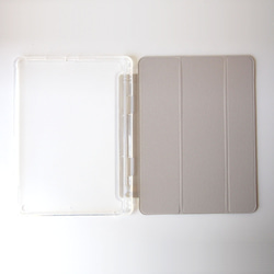 ペン収納付手帳型iPadケース【ヒョウ柄】三折りスタンド機能付ソフトケースタイプ 7枚目の画像