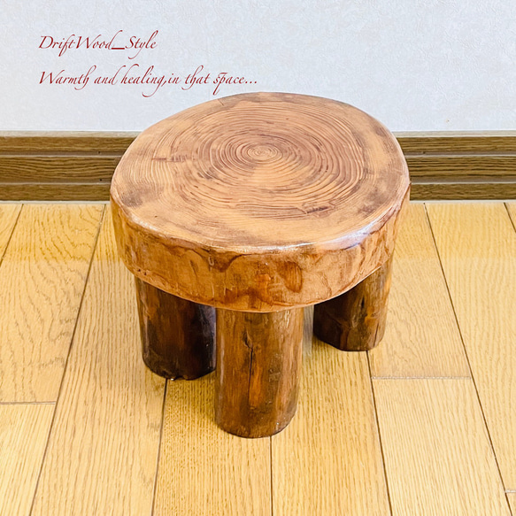 流木インテリア 丸太を使った小型の流木スツール 一点物 フラワースタンド 椅子 ベンチ 木製 北欧 N10 7枚目の画像