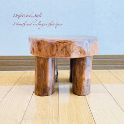 流木インテリア 丸太を使った小型の流木スツール 一点物 フラワースタンド 椅子 ベンチ 木製 北欧 N10 6枚目の画像