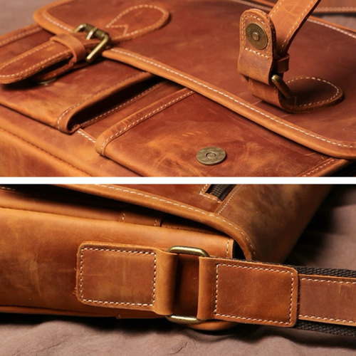 A4対応 出張バッグ メッセンジャーバッグ 牛革 ショルダー 斜めがけ 大