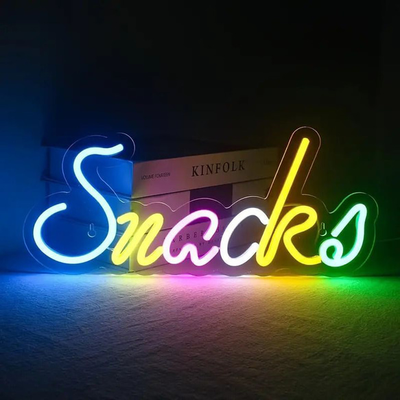 ネオンサイン LED Snack スナック 壁掛け USB電源ケーブル ライト