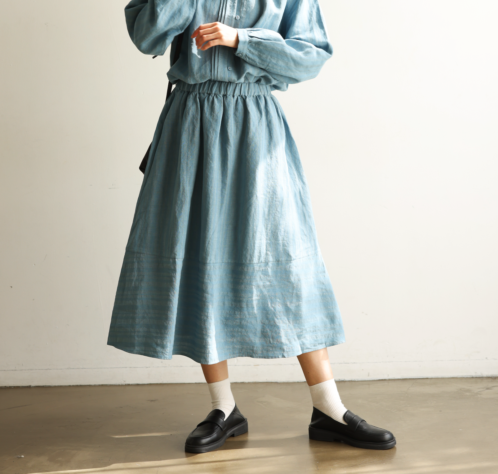 SEVEN TEN リネンライク✕シアースカート 20％off】リネンライク