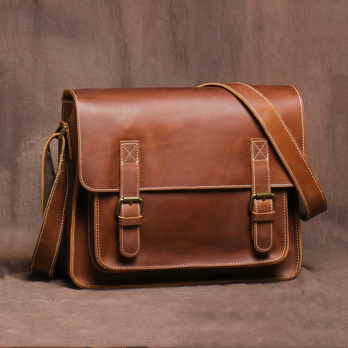 カフェ風ショルダーバッグ 牛革メッセンジャーバッグ 出張 ビジネス