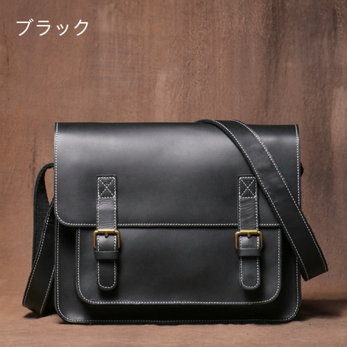 カフェ風ショルダーバッグ 牛革メッセンジャーバッグ 出張 ビジネス