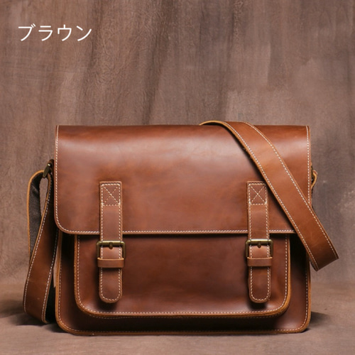 [UONIFANS] 大容量レザーショルダーハンドバッグ (茶色)