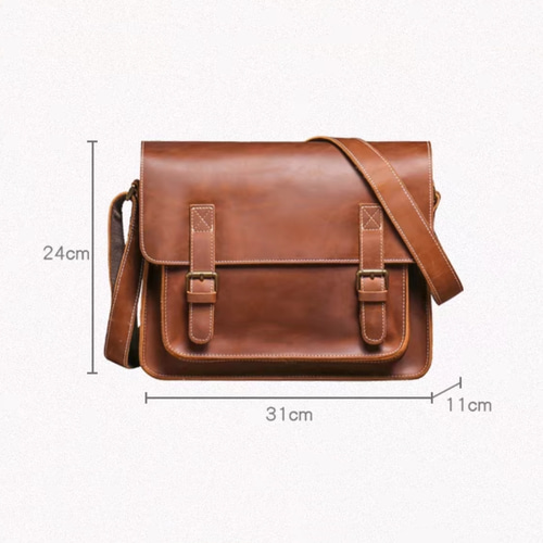 カフェ風ショルダーバッグ 牛革メッセンジャーバッグ 出張 ビジネス