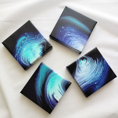 GINGA（4ピースセット）フルイドアート 海レジン オーシャンアート