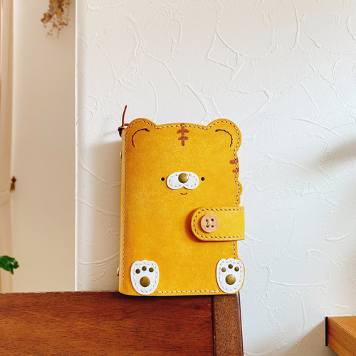 ミニ6 虎さんシステム手帳カバー 6穴 手帳カバー cobitoの革物屋さん