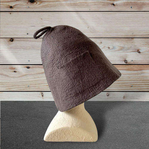 送料無料】心地よいメリノウール サウナハット／ブラウン その他