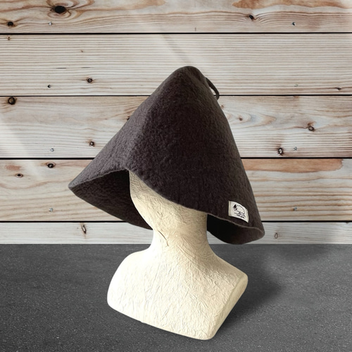 送料無料】心地よいメリノウール サウナハット／ブラウン その他