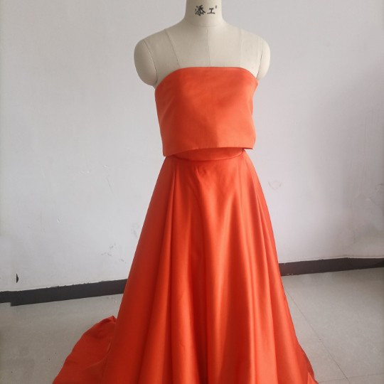送料無料 ！トレンドのオレンジ パーティードレス おしゃれ上級者に人気！ 二次会結婚式/披露宴