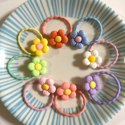 花パーツゴム スターヘアゴム キッズヘアゴム ハンドメイド 全8