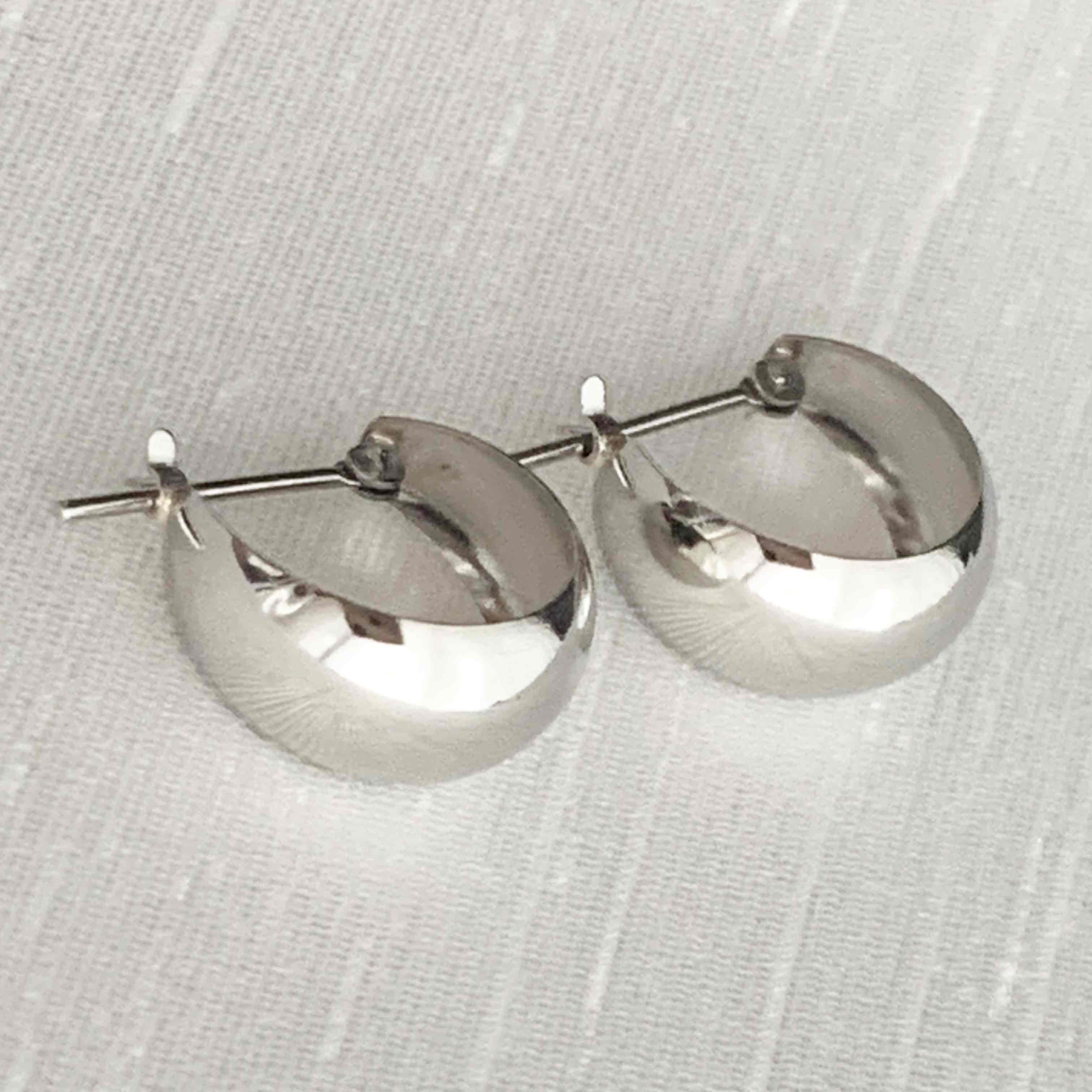 プラチナ【7×13mm 月甲フープピアス】Pt900刻印入 日本製 ペア