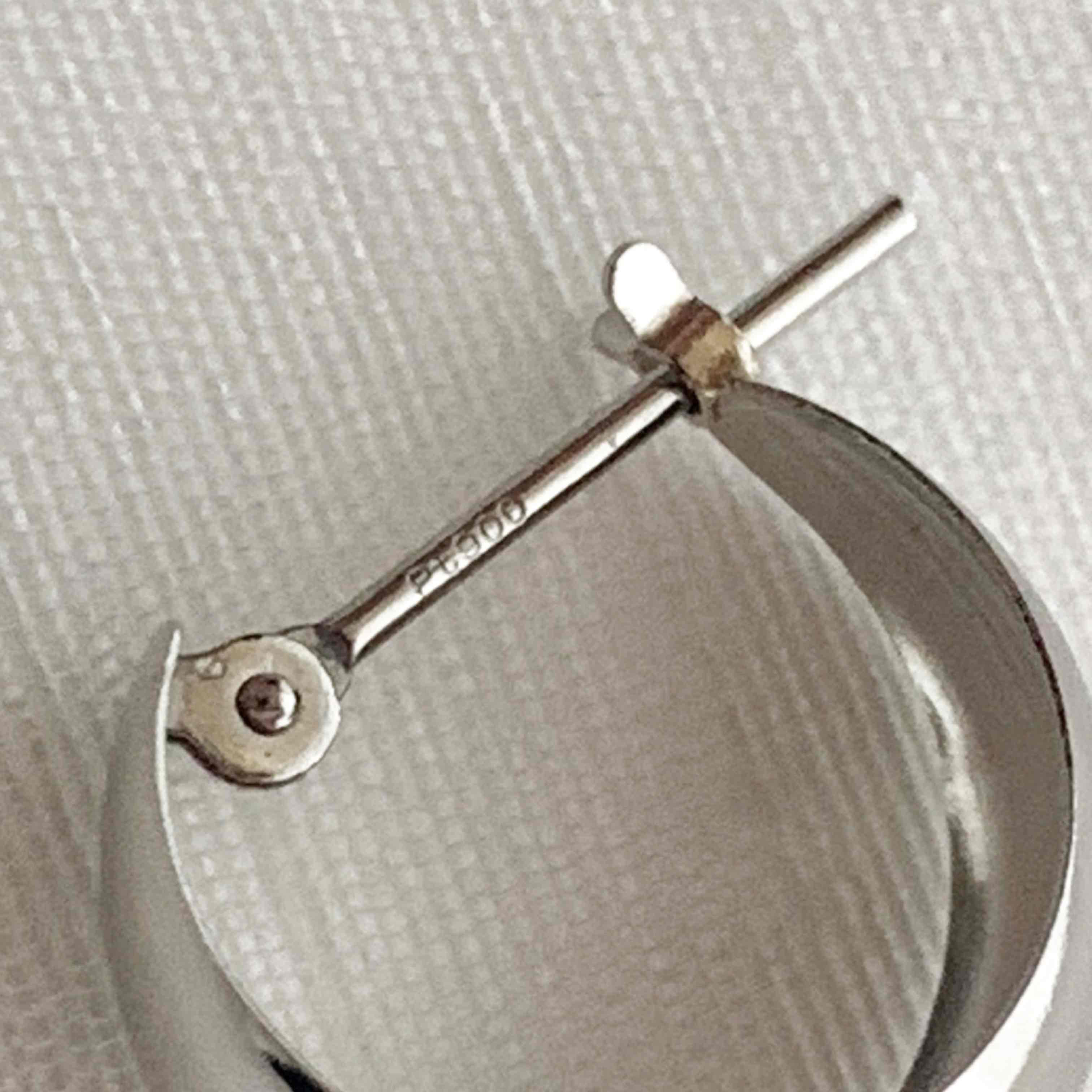 プラチナ【7×13mm 月甲フープピアス】Pt900刻印入 日本製 ペア