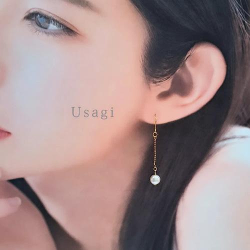 コットンパール 揺れるピアス/イヤリング ピアス（フック