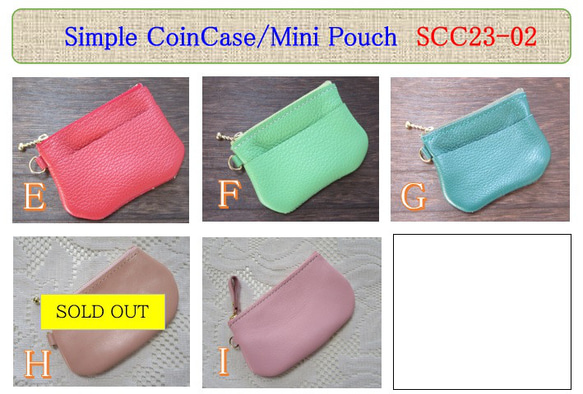 ◆シンプル・コインケース/ミニポーチ　＜ピンク＞「本革 Simple Coin Case」シリーズ　SCC23-02-I 11枚目の画像