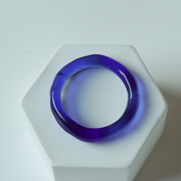ブルー　海　砂　ニュアンス　リング　指輪 2枚目の画像