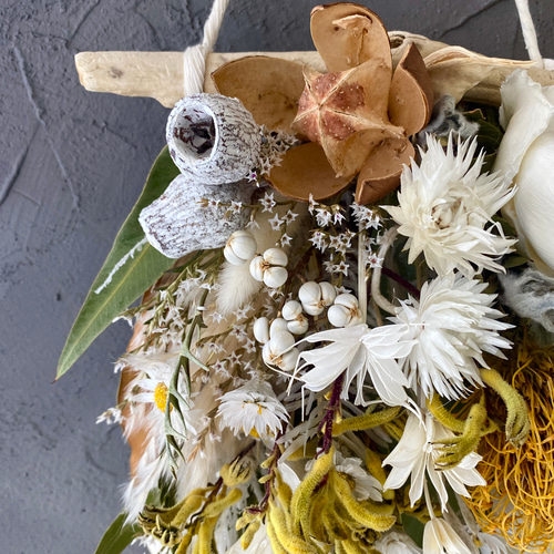 フラワータペストリー　アンティークカラー　ドライフラワーリース フラワータペストリーアンティークカラードライフラワーリース