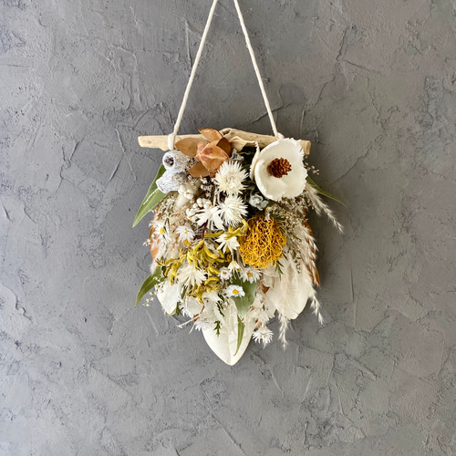 ☆creema限定 流木ドライフラワータペストリー NO.24 タペストリー