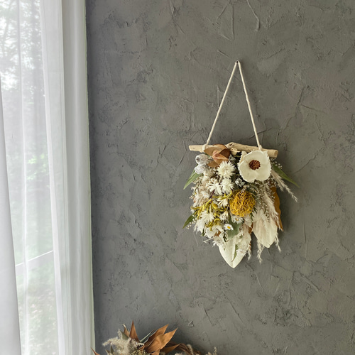 ☆creema限定 流木ドライフラワータペストリー NO.24 タペストリー