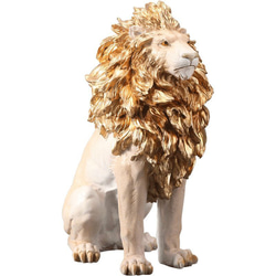 オーナメント オブジェ 置物 インテリア ディスプレイ 彫刻 ライオン 動物 金色 ゴールド a-0326-color 2枚目の画像