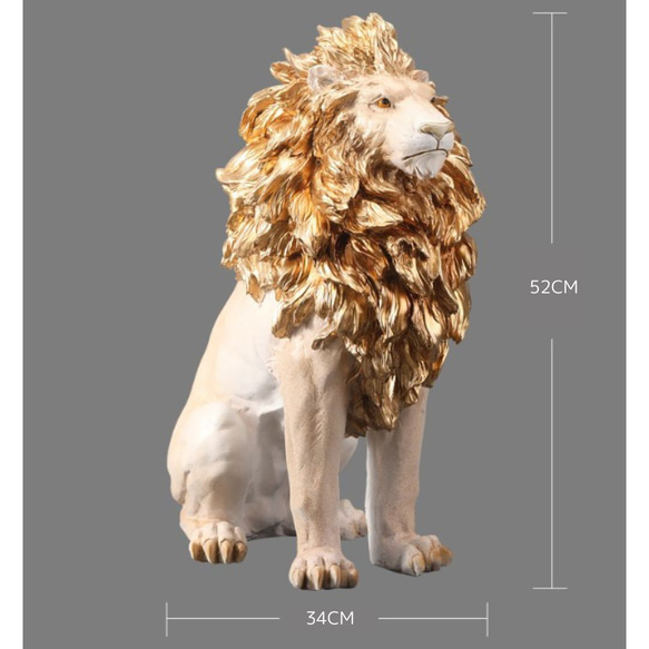 オーナメント オブジェ 置物 インテリア ディスプレイ 彫刻 ライオン 動物 金色 ゴールド a-0326-color 6枚目の画像