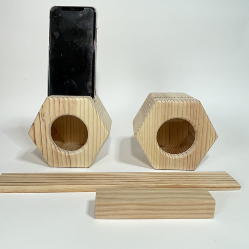 スマホス反響スピーカー（ステレオタイプ） スマホスタンド