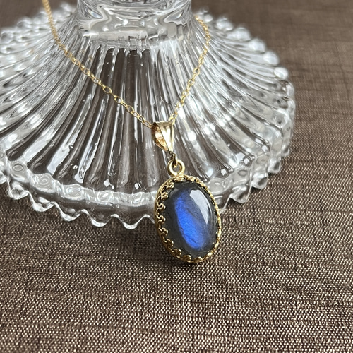 14kgf☆大粒☆宝石質ブルーラブラドライトAAA☆14×10mm☆天然石