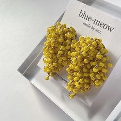 ＊再販＊    B    つぶつぶ　ビーズ　シャワー　ピアス　（S）    ／　イエロー 6枚目の画像