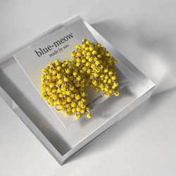 ＊再販＊    B    つぶつぶ　ビーズ　シャワー　ピアス　（S）    ／　イエロー 3枚目の画像